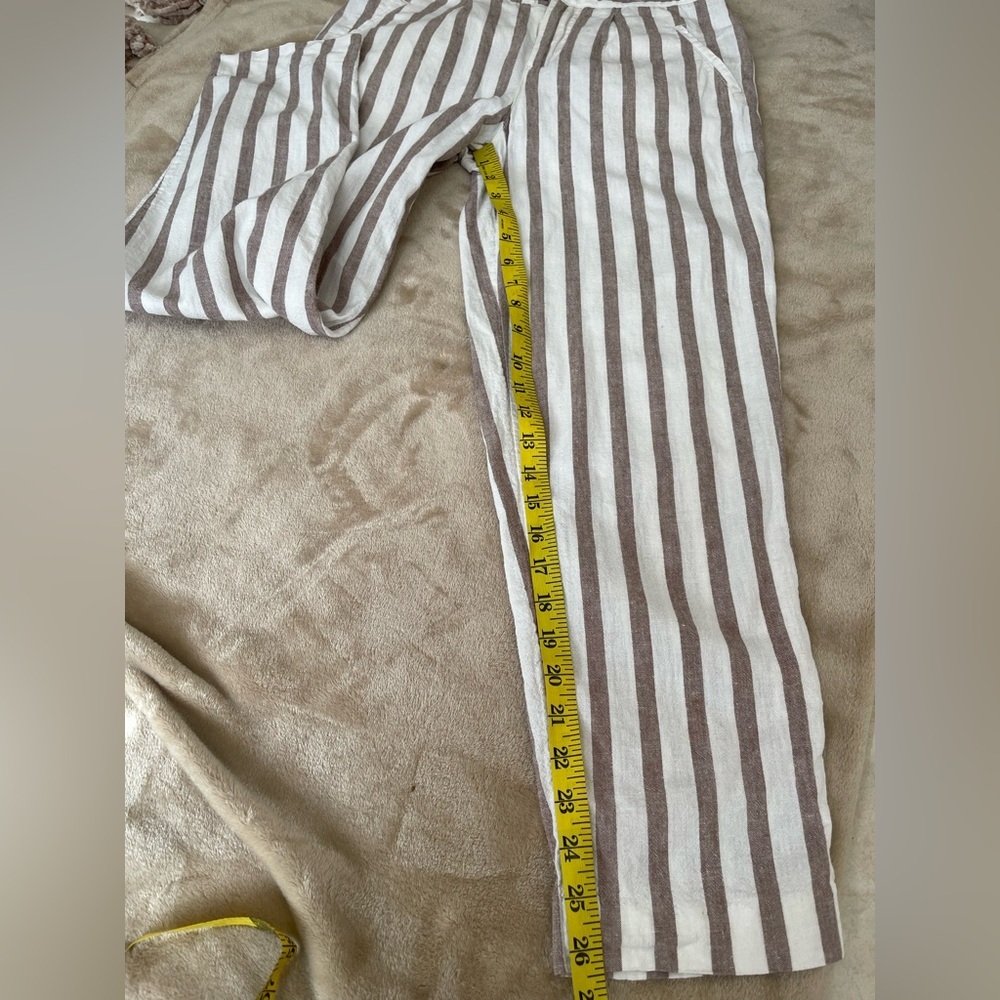 Anthropologie Beige and White Striped Pants - Picture 13 of 13